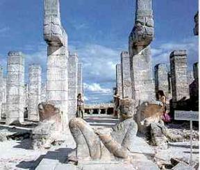 temple of the warriors / chichen - itza in yucatan state, mexico